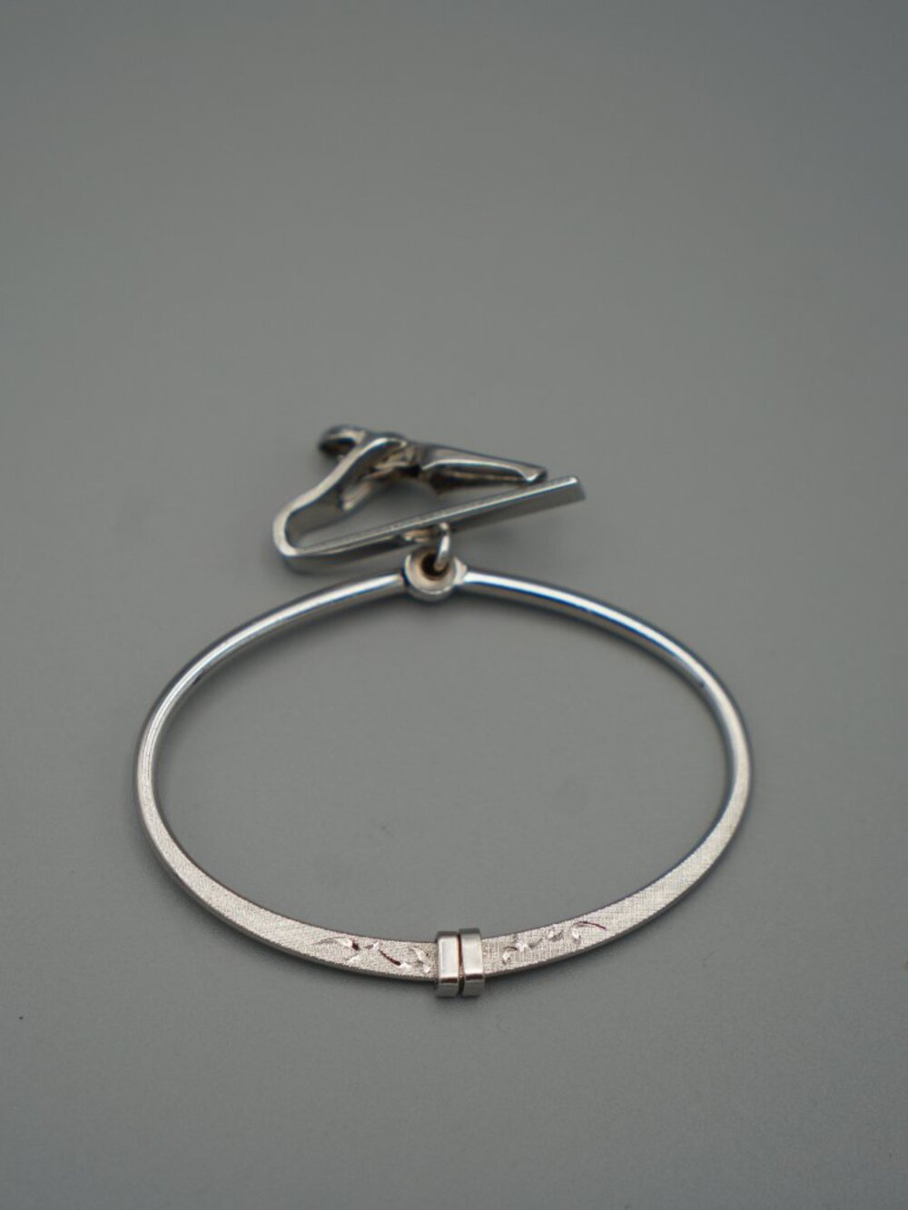 Vintage Adjustable Swank Silver Tone Tie Ring Clip-60s